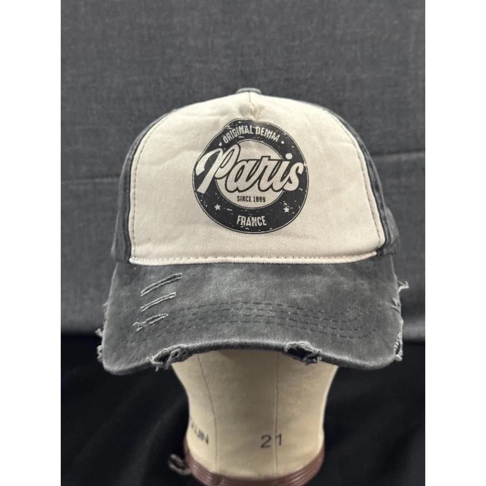 Tour Baseball Cap Men's Original Denim Paris France Logo Workwear Hat